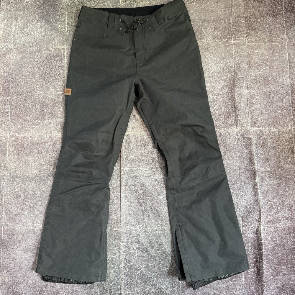 Men's DC Shoe 15K Relay Waterproof Dark Gray Fleece Lined Snowboard Pants Sz L